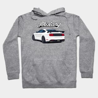 Rear Car Mustang white Hoodie